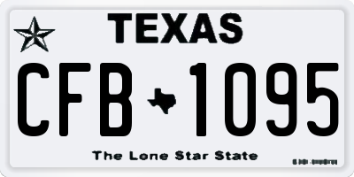 TX license plate CFB1095