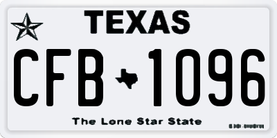 TX license plate CFB1096