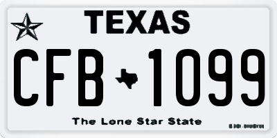 TX license plate CFB1099