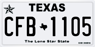 TX license plate CFB1105