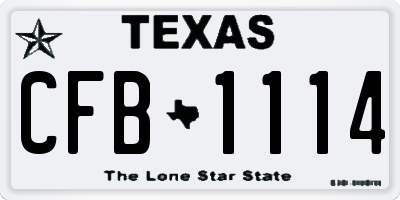 TX license plate CFB1114