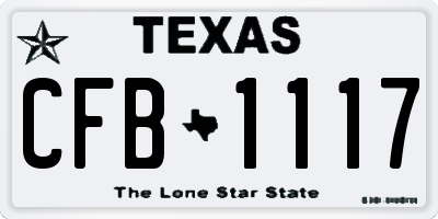 TX license plate CFB1117