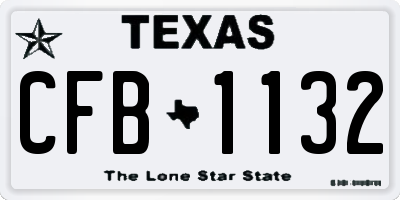 TX license plate CFB1132