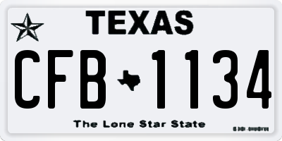 TX license plate CFB1134