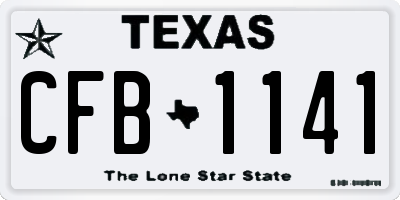 TX license plate CFB1141