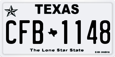 TX license plate CFB1148