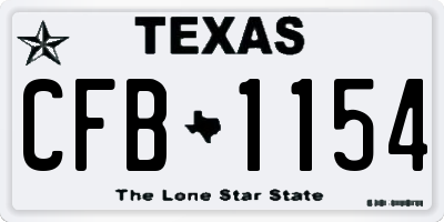 TX license plate CFB1154