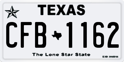 TX license plate CFB1162