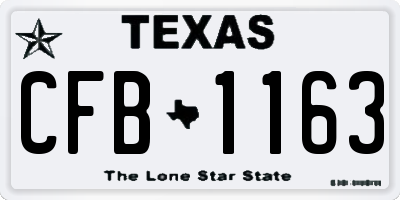 TX license plate CFB1163