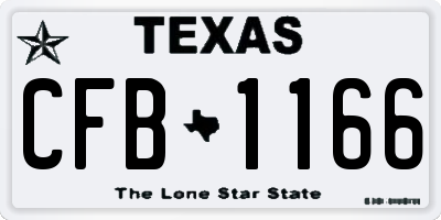 TX license plate CFB1166