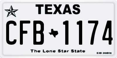 TX license plate CFB1174