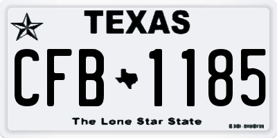TX license plate CFB1185