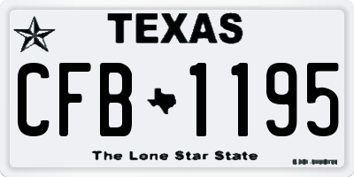TX license plate CFB1195
