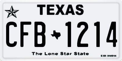 TX license plate CFB1214