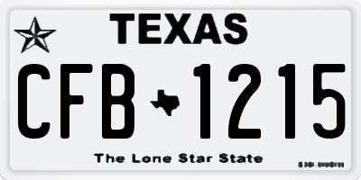 TX license plate CFB1215