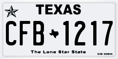 TX license plate CFB1217