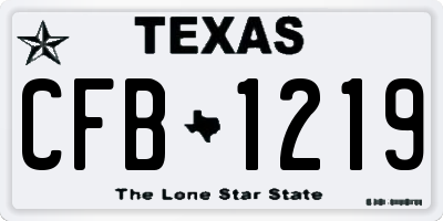TX license plate CFB1219