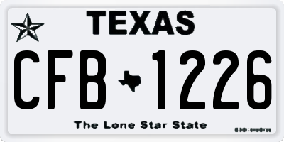 TX license plate CFB1226
