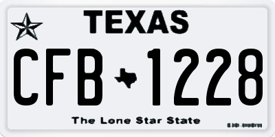 TX license plate CFB1228