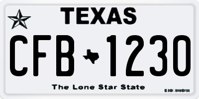 TX license plate CFB1230