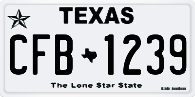 TX license plate CFB1239