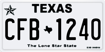 TX license plate CFB1240