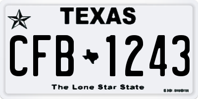 TX license plate CFB1243