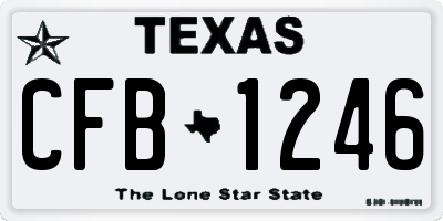 TX license plate CFB1246