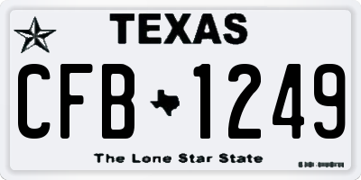 TX license plate CFB1249