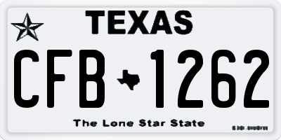TX license plate CFB1262