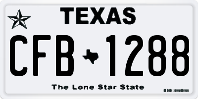TX license plate CFB1288