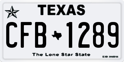 TX license plate CFB1289