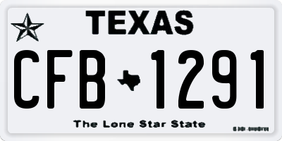 TX license plate CFB1291