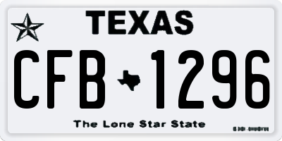 TX license plate CFB1296