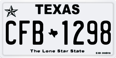 TX license plate CFB1298