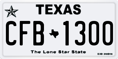 TX license plate CFB1300