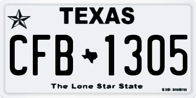 TX license plate CFB1305