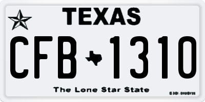 TX license plate CFB1310