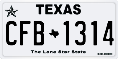 TX license plate CFB1314