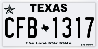 TX license plate CFB1317