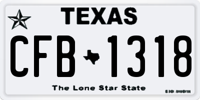 TX license plate CFB1318