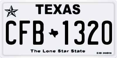 TX license plate CFB1320