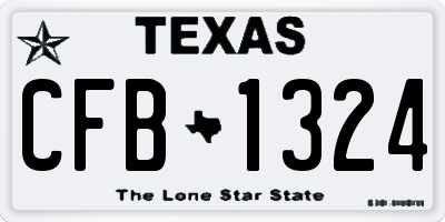 TX license plate CFB1324