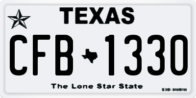 TX license plate CFB1330