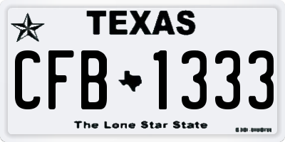 TX license plate CFB1333