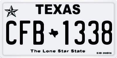 TX license plate CFB1338