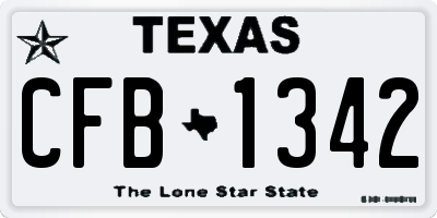 TX license plate CFB1342
