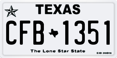 TX license plate CFB1351