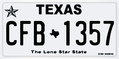 TX license plate CFB1357