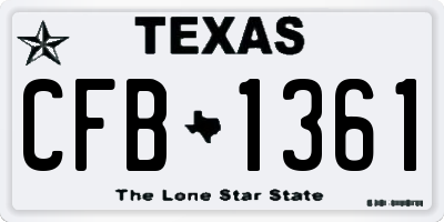 TX license plate CFB1361